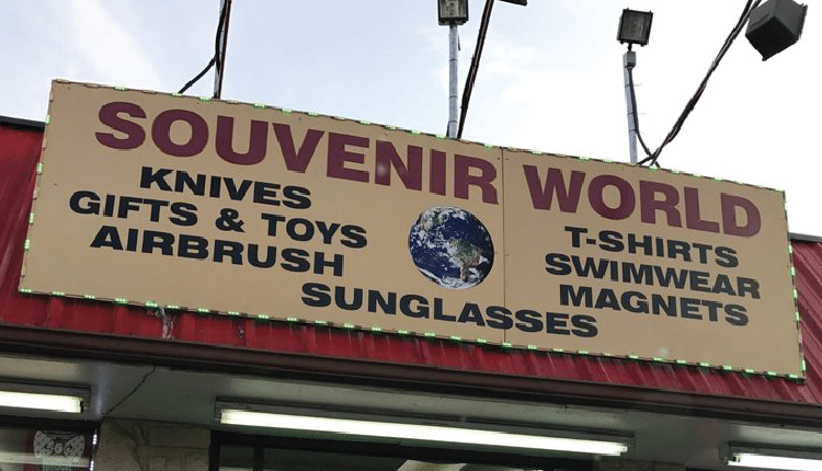 image of souvenir world sign