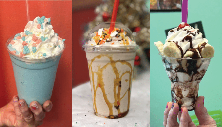 image of shakes from Scoops Ice Cream Parlor in pigeon forge