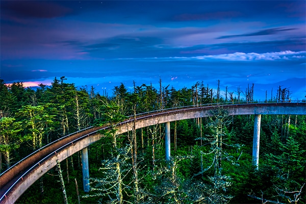 Kuwohi at night in Great Smoky Mountains National Park