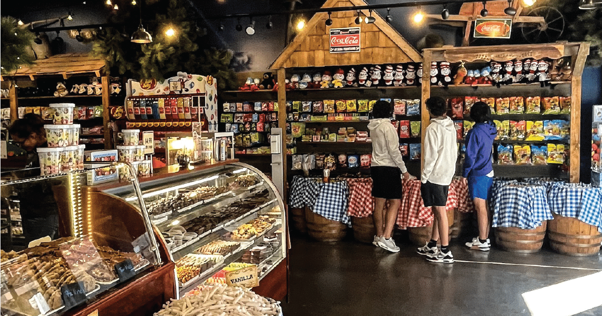 image of fudge selection at Big Rock Candy Kitchen